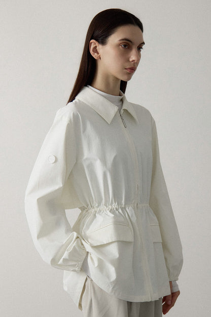 DRAWSTRING LIGHT JACKET - White