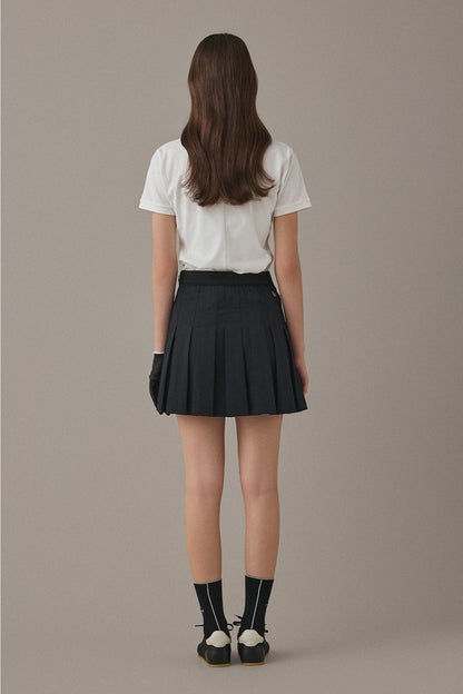 FLOWING PLEATS SKIRT - Black