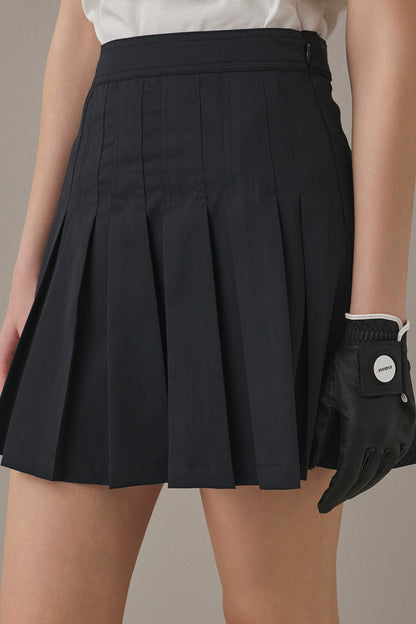 FLOWING PLEATS SKIRT - Black