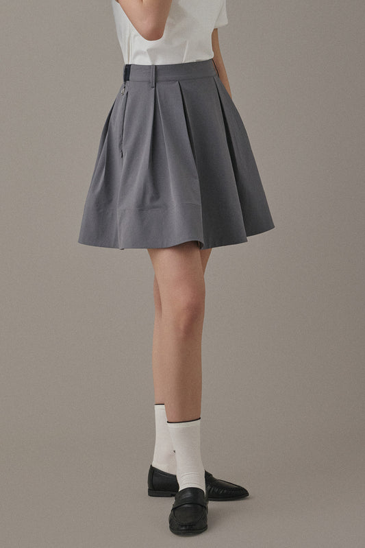 ROMAN FLARE SKIRT - Dark Clay