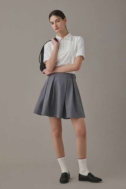 ROMAN FLARE SKIRT - Dark Clay