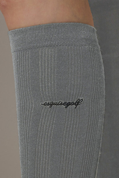 RIBBED HIGH SOCKS - Clay