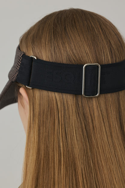 GLEN CHECK CURVE VISOR - Brown