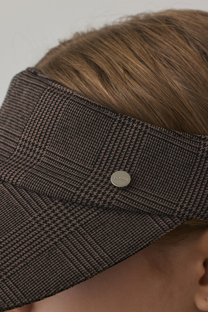 GLEN CHECK CURVE VISOR - Brown
