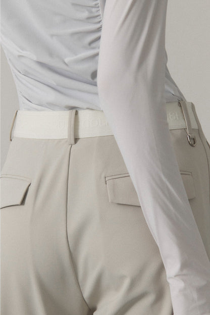 RELAXED DOUBLE PLEATS TROUSERS - Beige