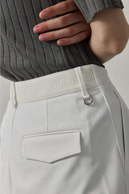 RELAXED DOUBLE PLEATS TROUSERS - White