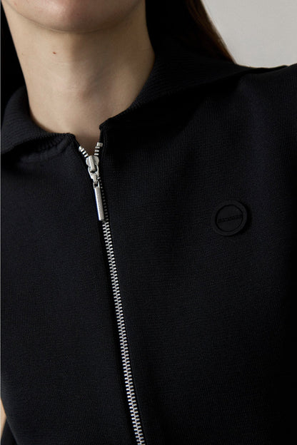 RECYCLED SMOOTH-KNIT VEST - Black