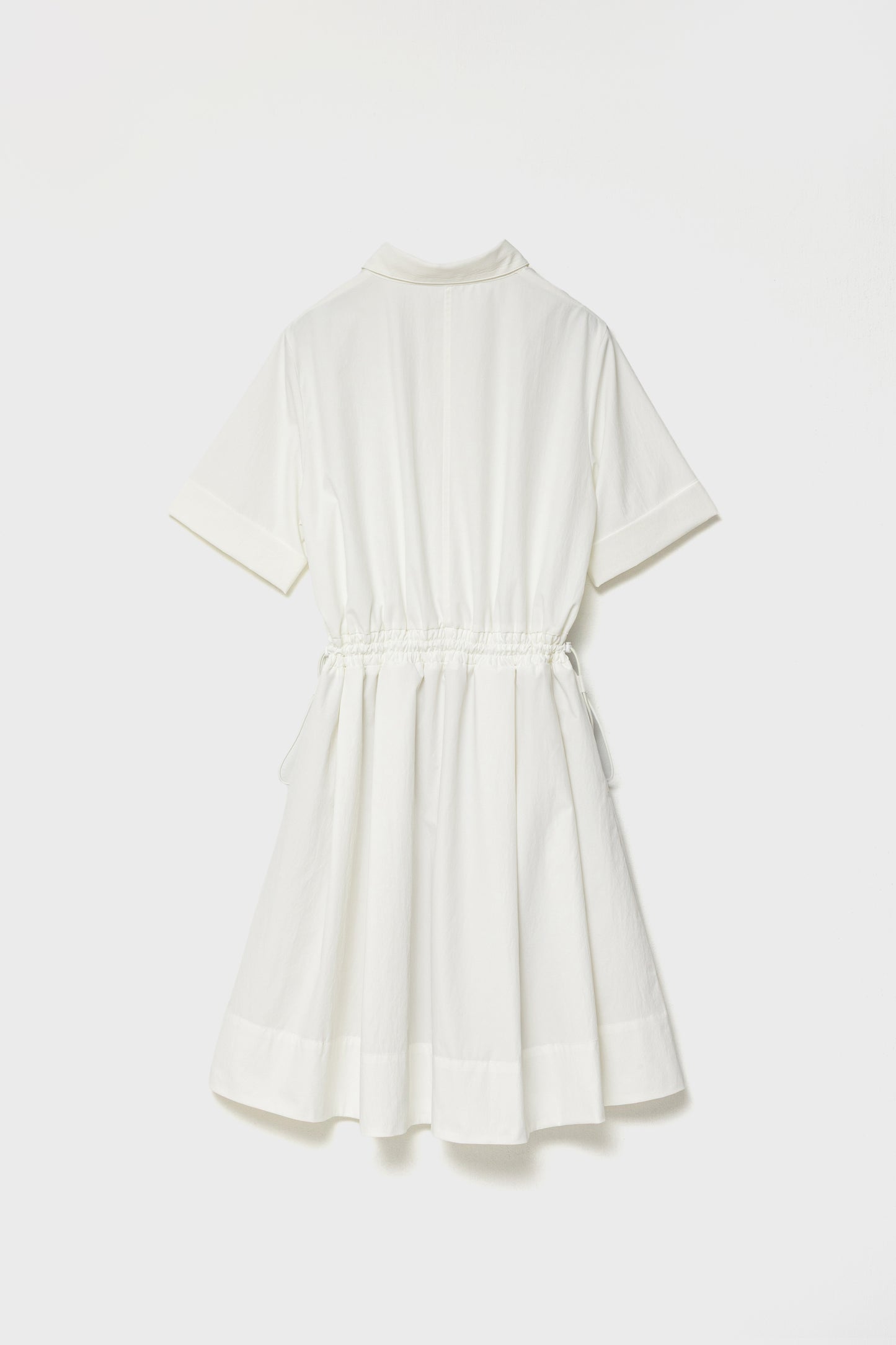 DRAWSTRING SHIRT DRESS - White