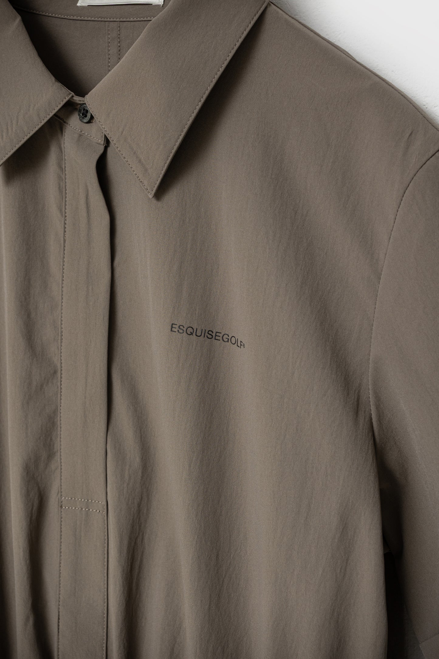 DRAWSTRING SHIRT DRESS - Brown