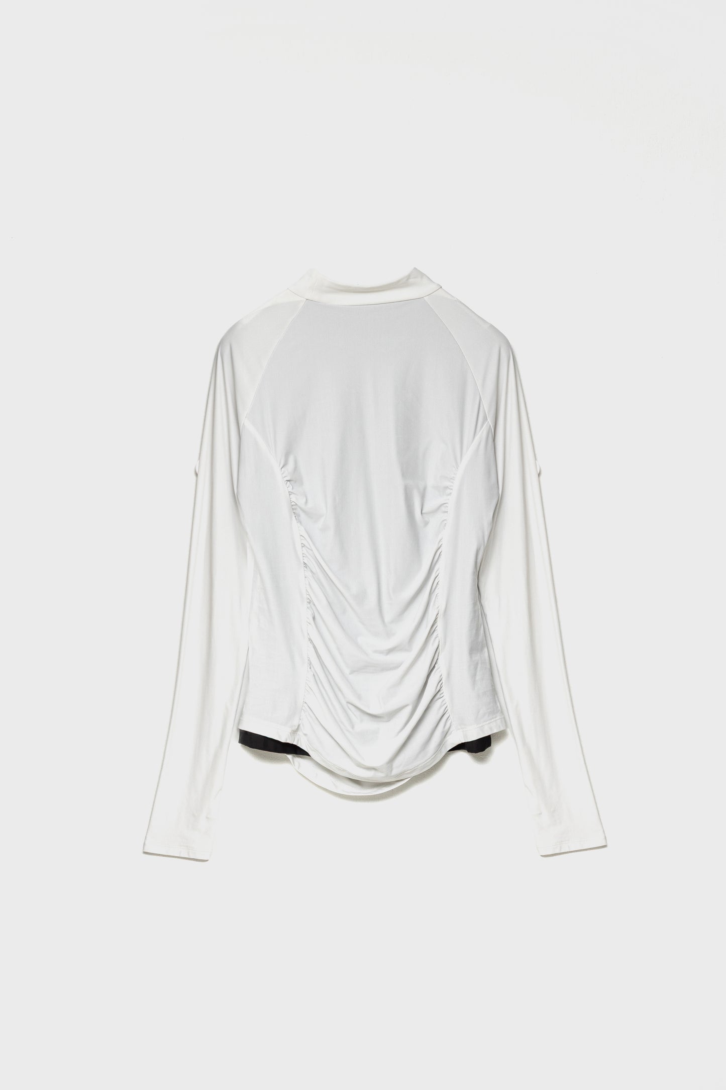 MOCKNECK GATHER TOP - White
