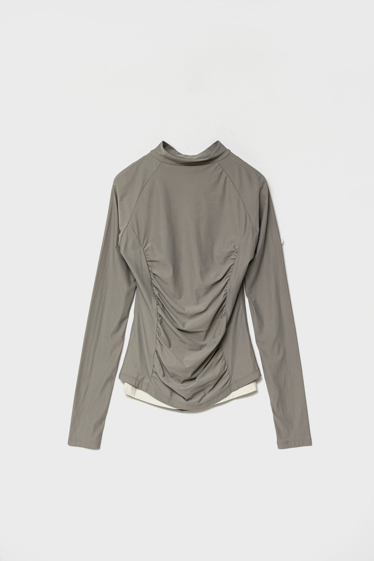 MOCKNECK GATHER TOP - Gray