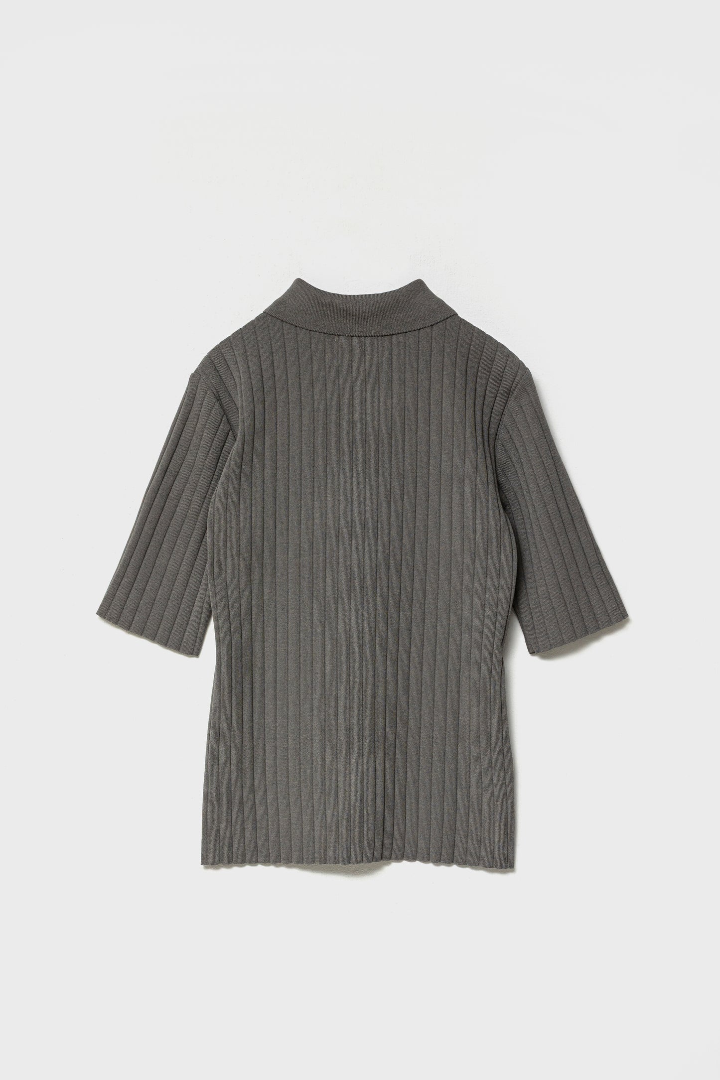 ORGANIC COTTON KNIT POLO - Gray
