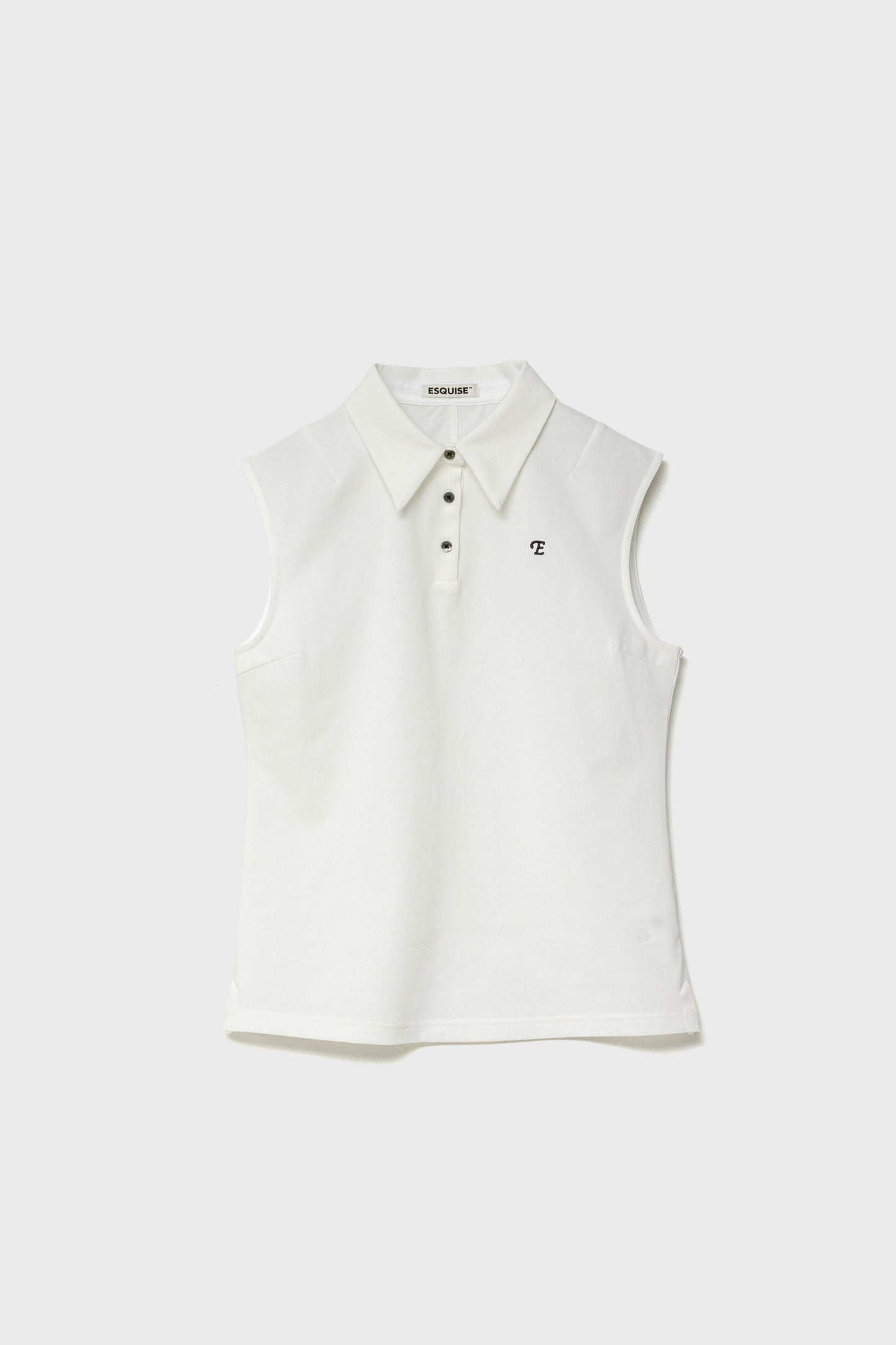 CLASSIC PIQUE SLEEVELESS TOP - White
