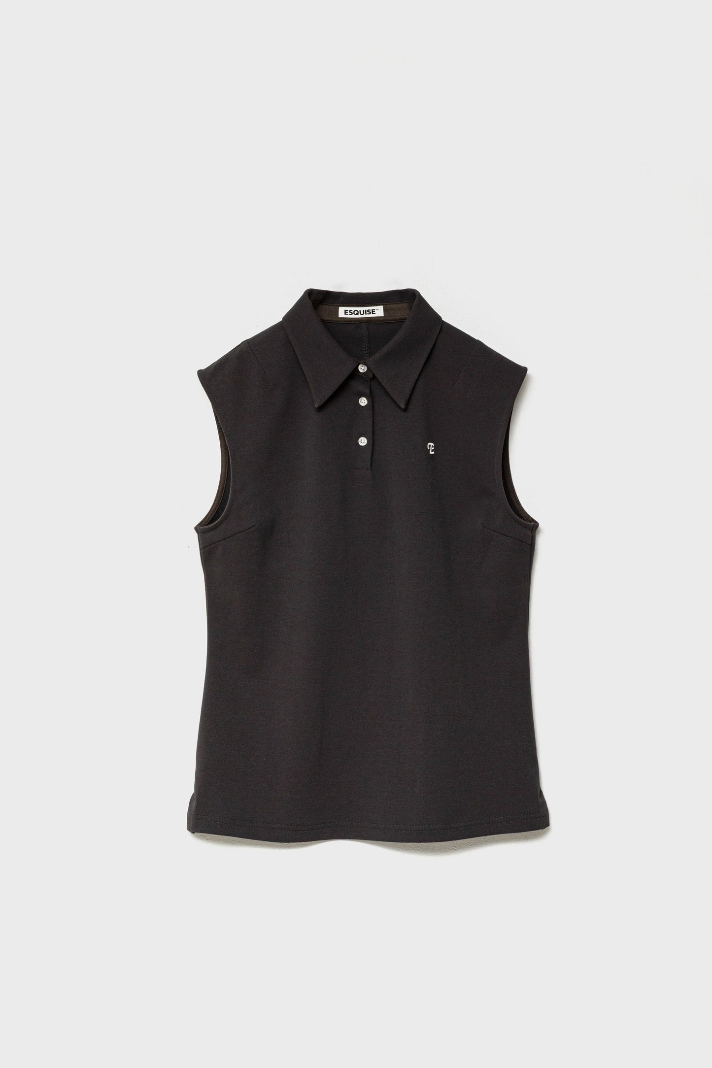 CLASSIC PIQUE SLEEVELESS TOP - Brown