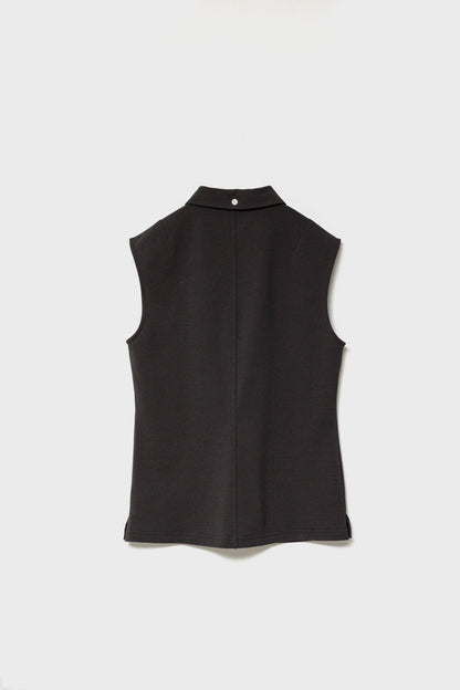CLASSIC PIQUE SLEEVELESS TOP - Brown