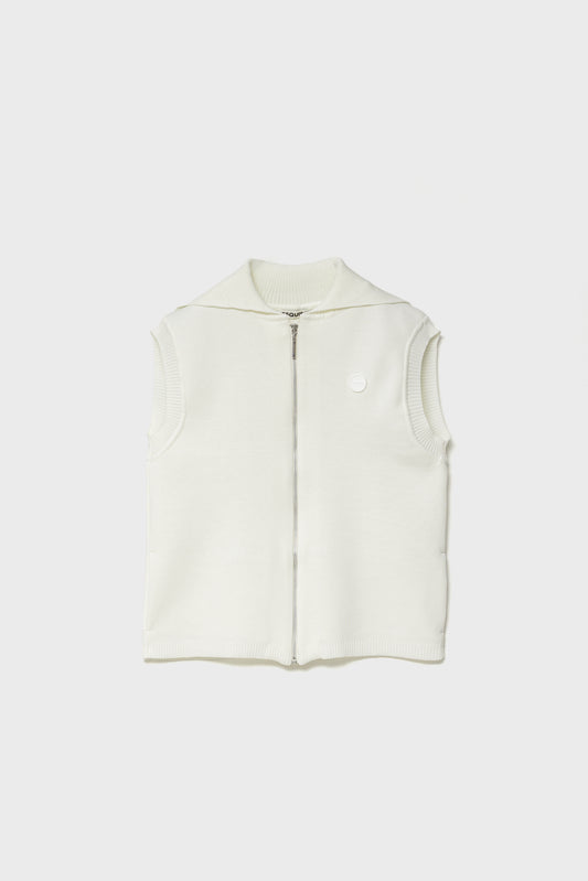 RECYCLED SMOOTH-KNIT VEST - White