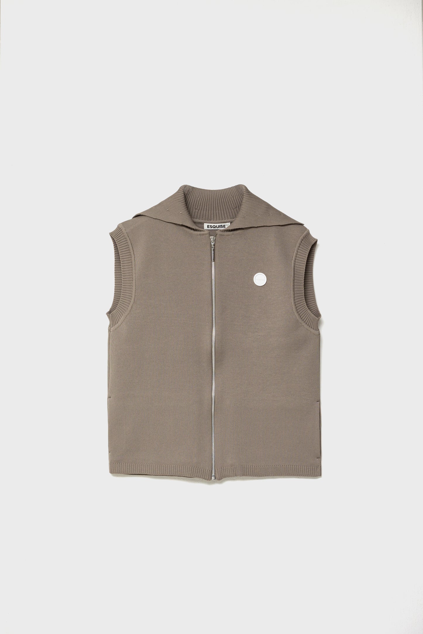 RECYCLED SMOOTH-KNIT VEST - Beige