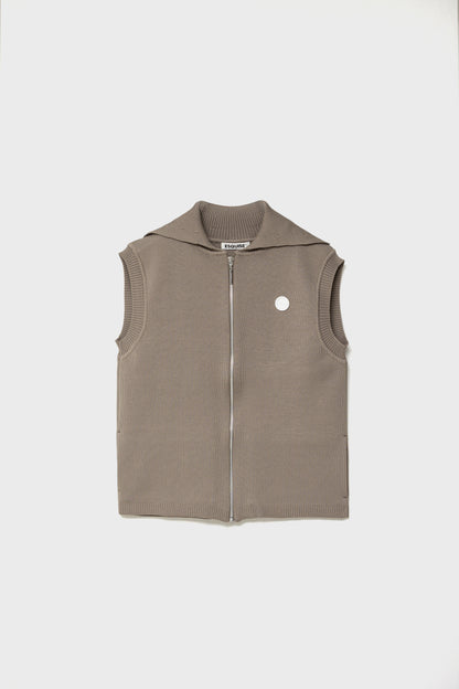 RECYCLED SMOOTH-KNIT VEST - Beige