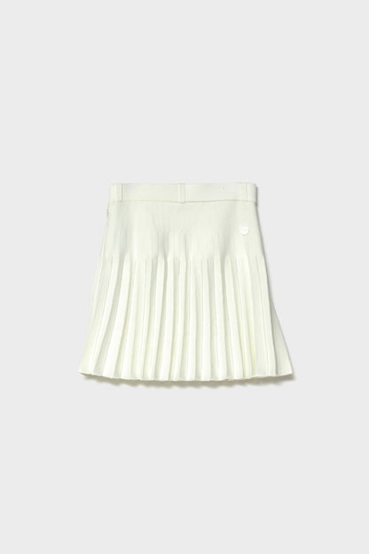 RECYCLED SMOOTH-KNIT PLEATS - White