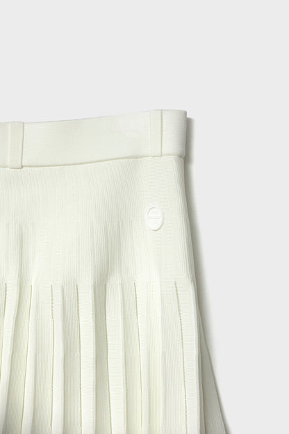 RECYCLED SMOOTH-KNIT PLEATS - White