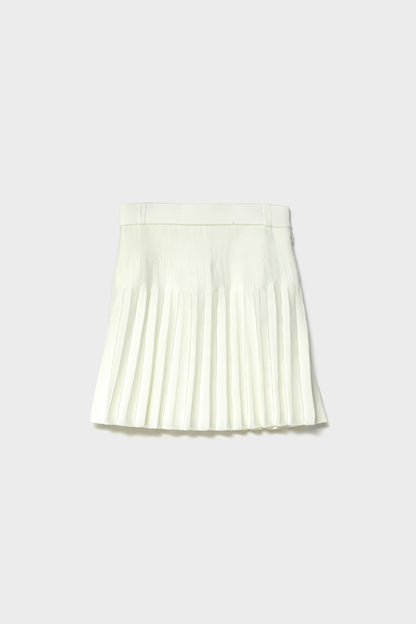 RECYCLED SMOOTH-KNIT PLEATS - White