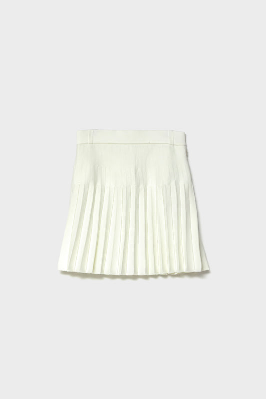 RECYCLED SMOOTH-KNIT PLEATS - White