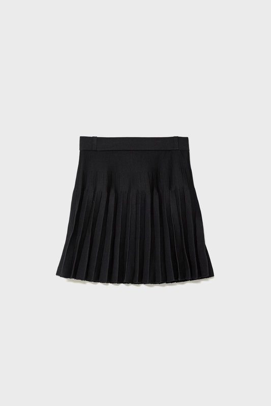 RECYCLED SMOOTH-KNIT PLEATS - Black