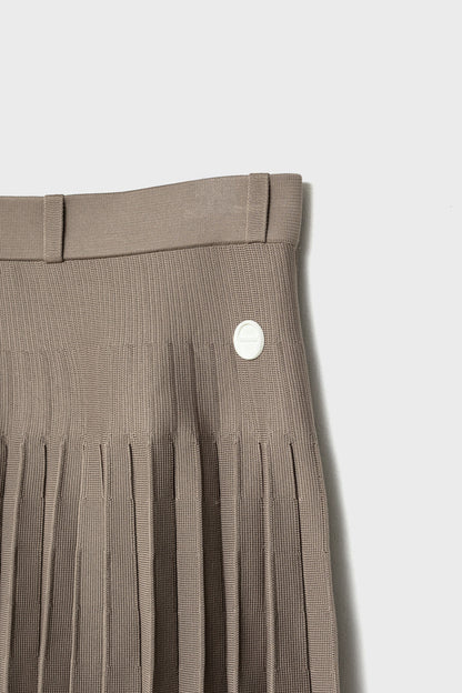 RECYCLED SMOOTH-KNIT PLEATS - Beige