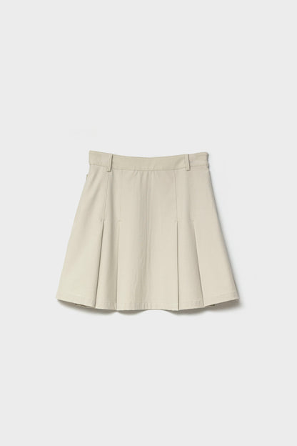 SILK TOUCH PLEATED SKIRT - Light Beige