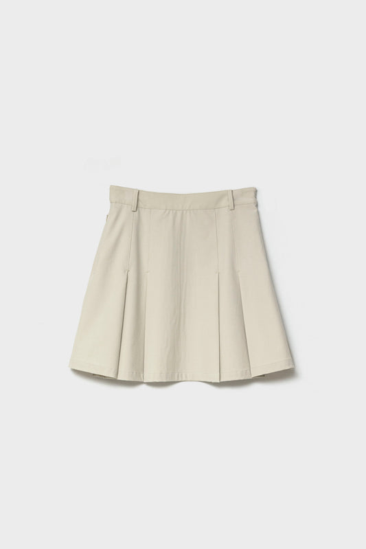 SILK TOUCH PLEATED SKIRT - Light Beige