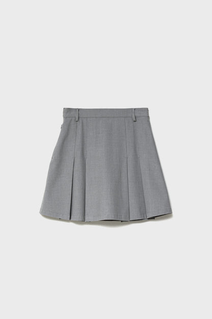 SILK TOUCH PLEATED SKIRT - Light Gray