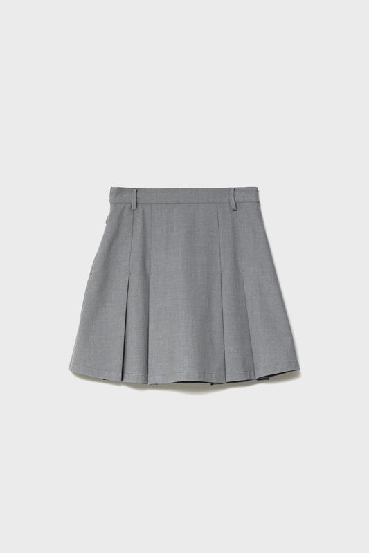 SILK TOUCH PLEATED SKIRT - Light Gray