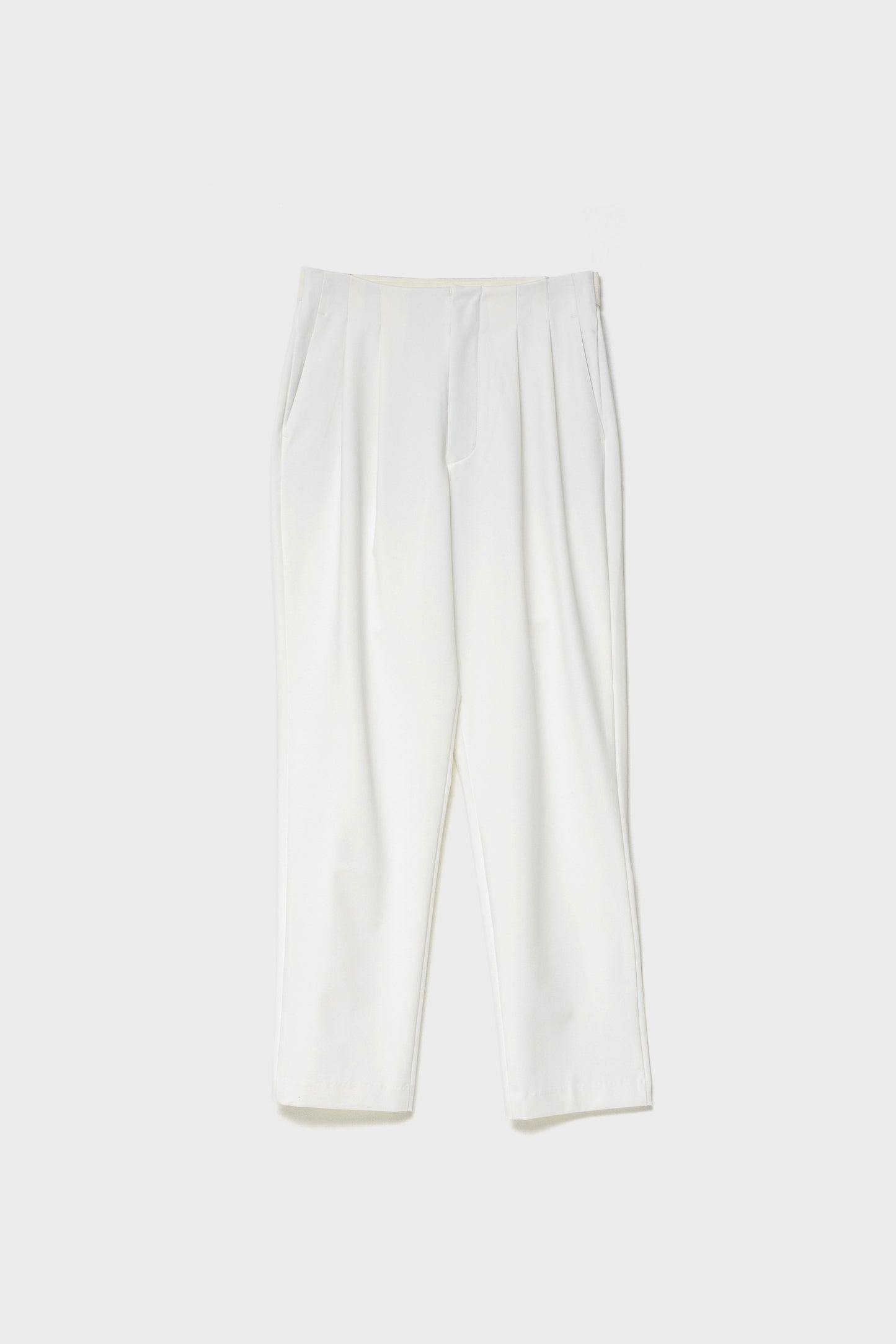 RELAXED DOUBLE PLEATS TROUSERS - White