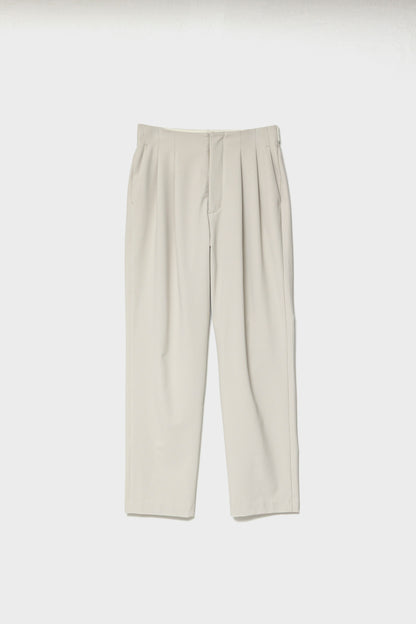 RELAXED DOUBLE PLEATS TROUSERS - Beige