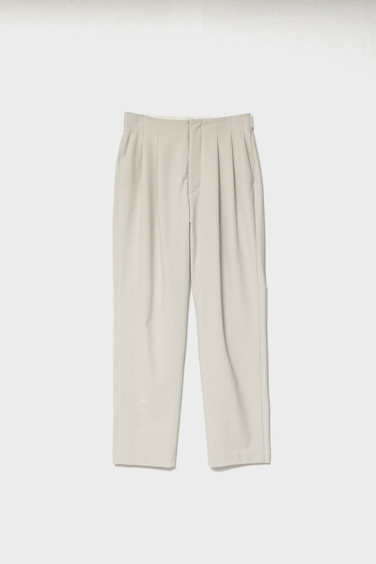 RELAXED DOUBLE PLEATS TROUSERS - Beige