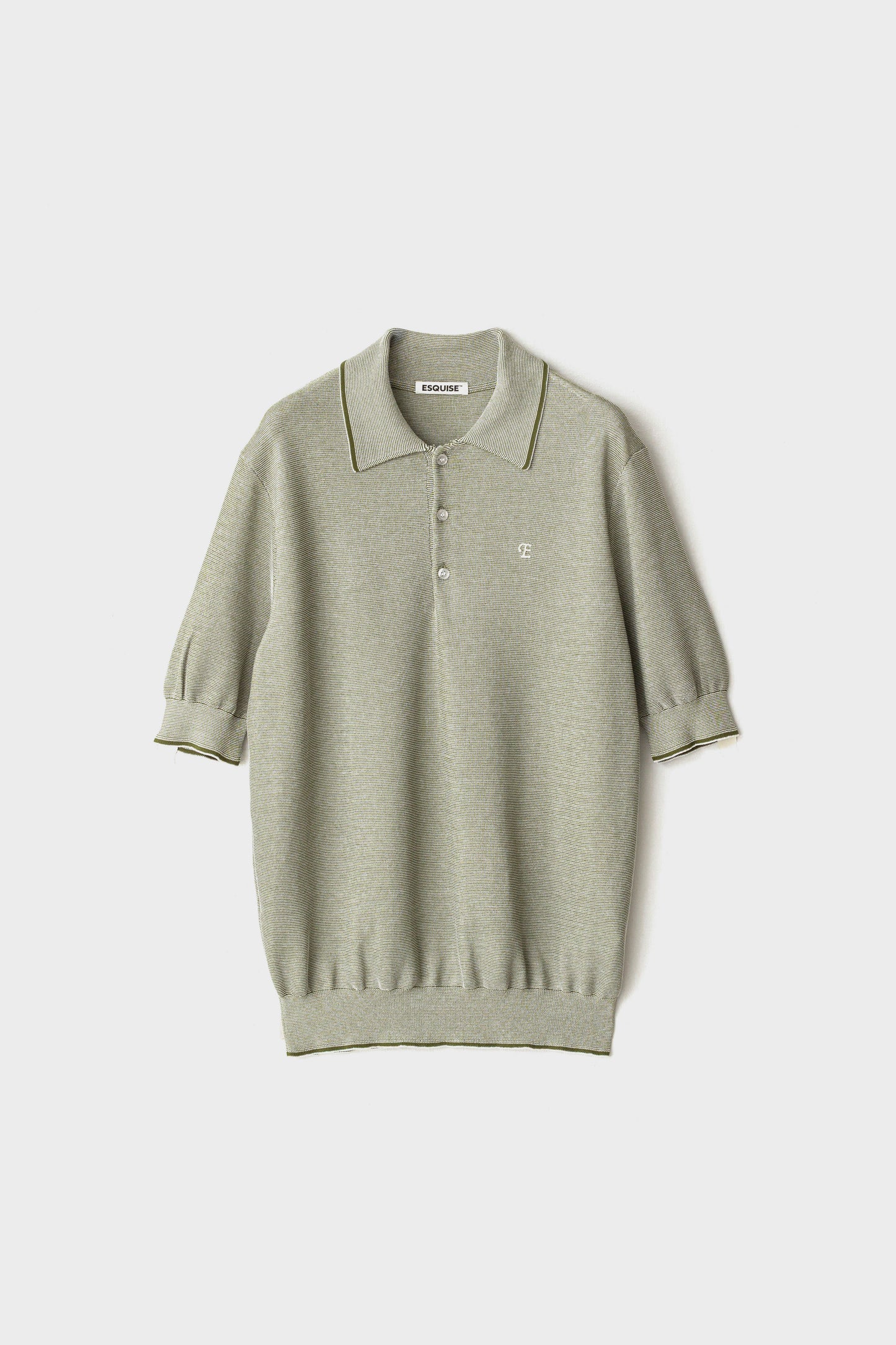 FINE WEAVE KNIT POLO - Khaki