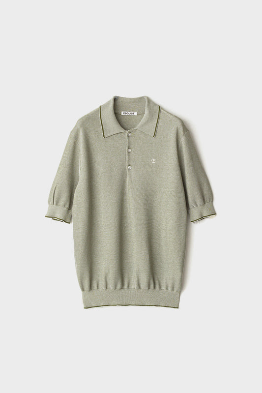 FINE WEAVE KNIT POLO - Khaki