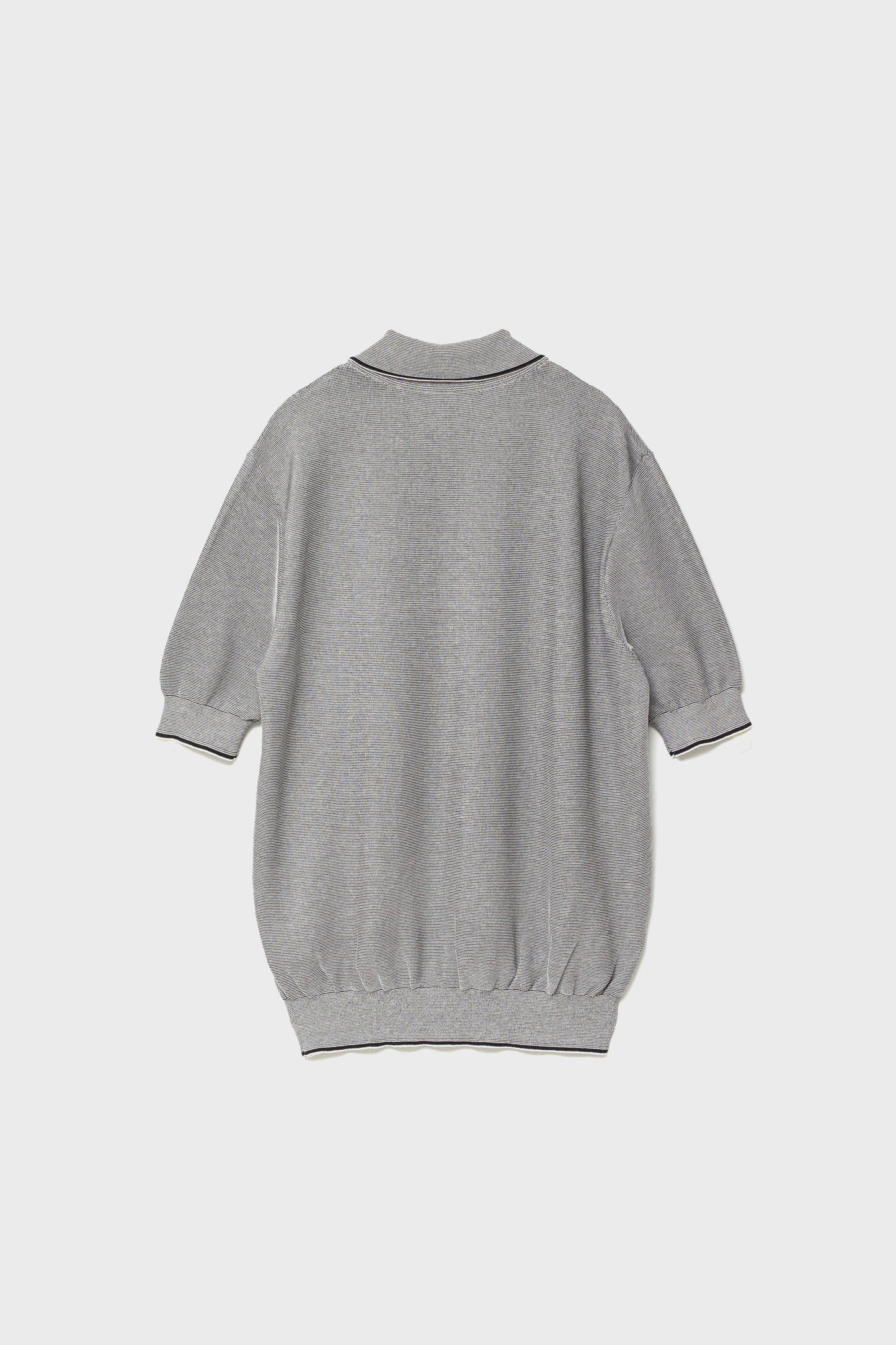 FINE WEAVE KNIT POLO - Black