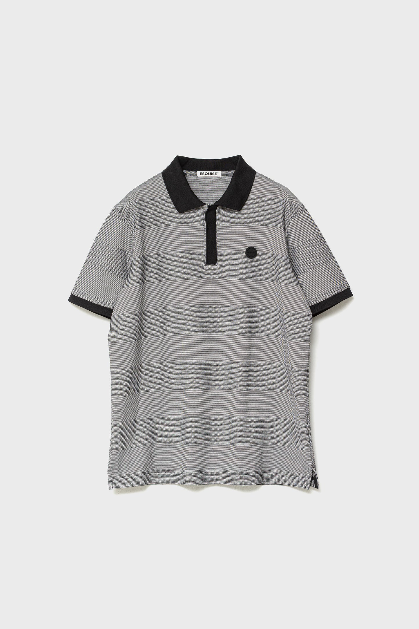 JACQUARD STRIPED POLO - Black&White