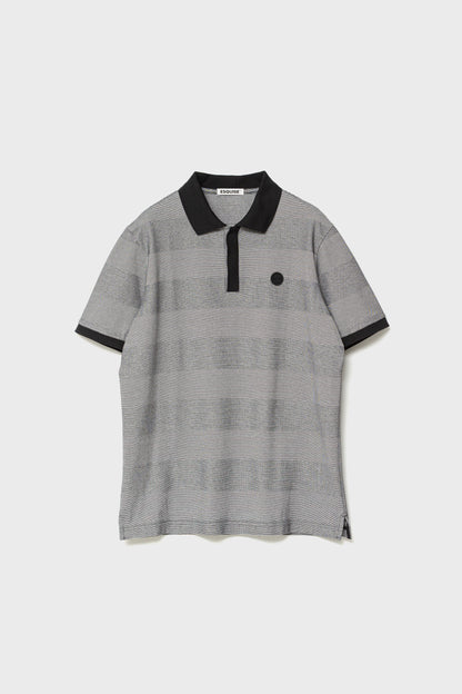 JACQUARD STRIPED POLO - Black&White