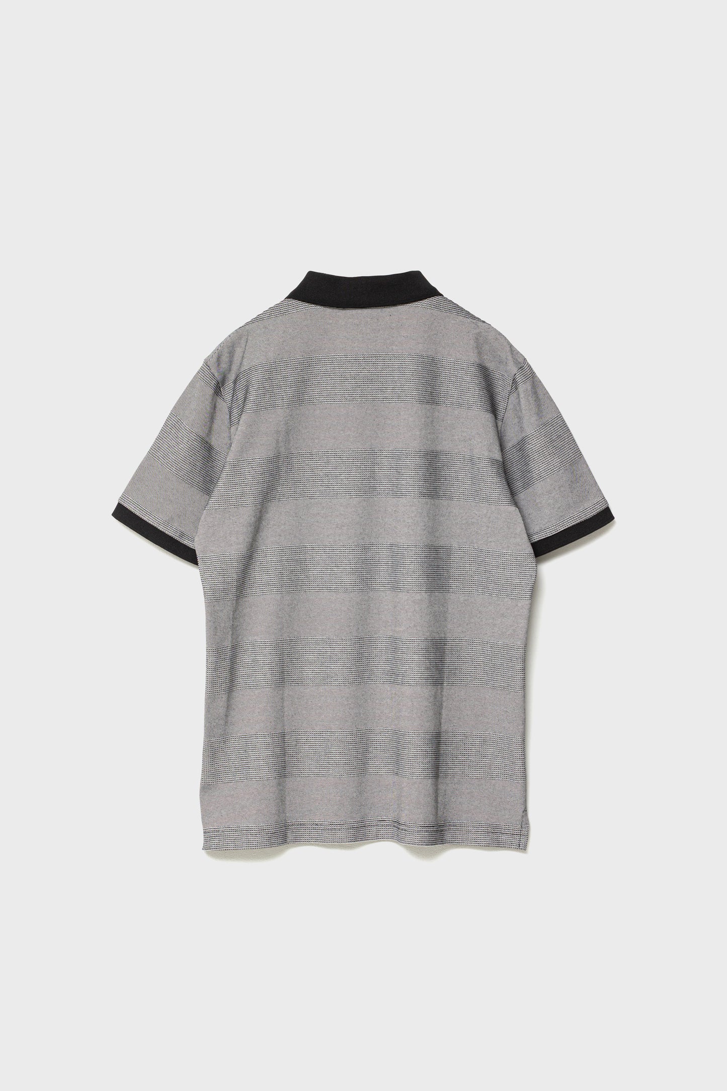 JACQUARD STRIPED POLO - Black&White