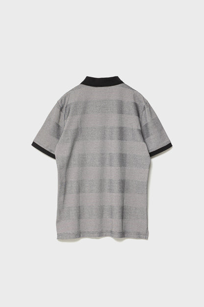 JACQUARD STRIPED POLO - Black&White