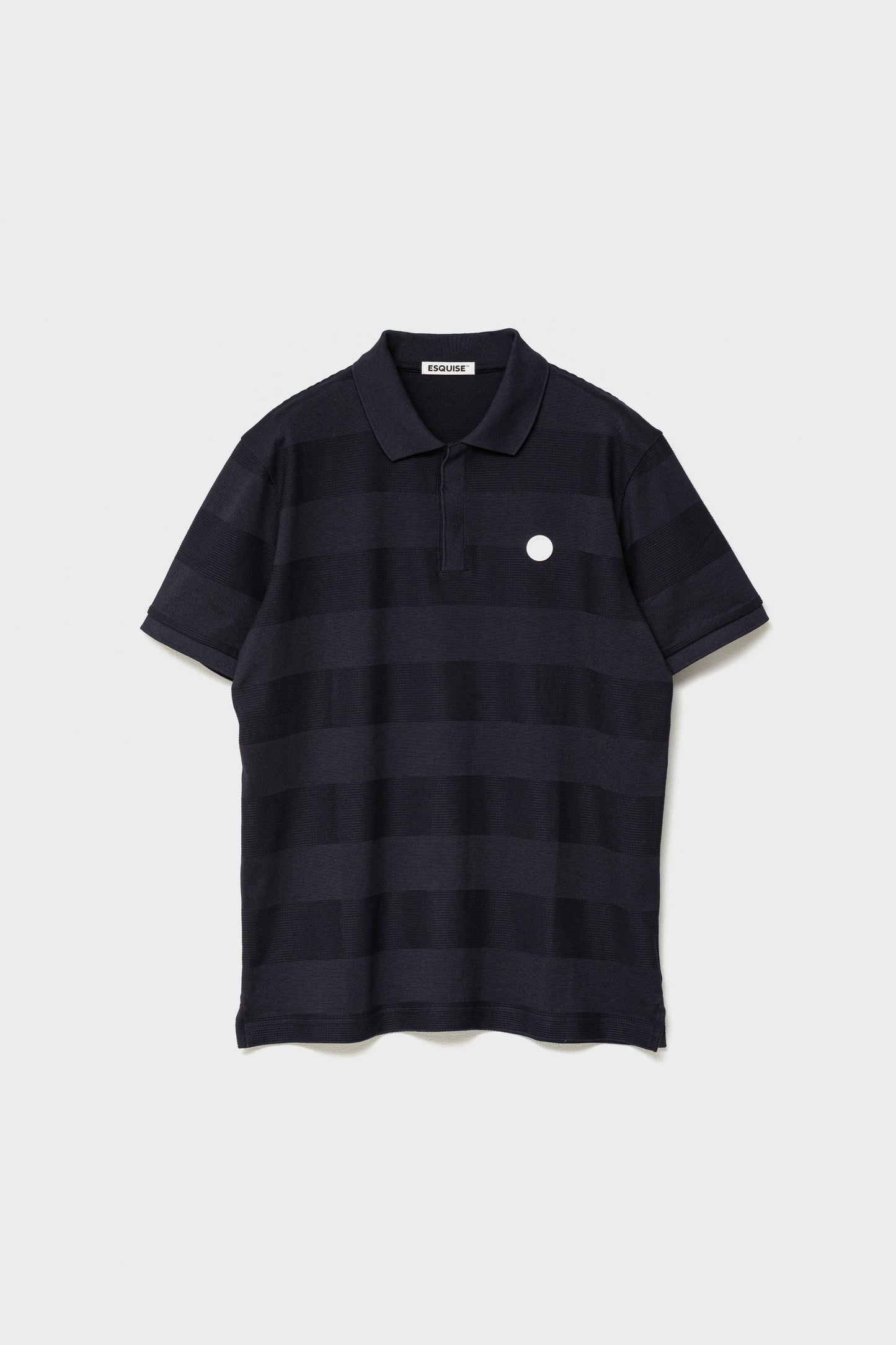 JACQUARD STRIPED POLO - Navy