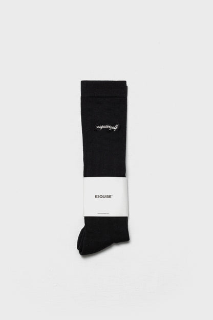 RIBBED HIGH SOCKS - Black