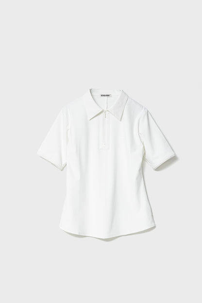 MODERN ZIP POLO - White