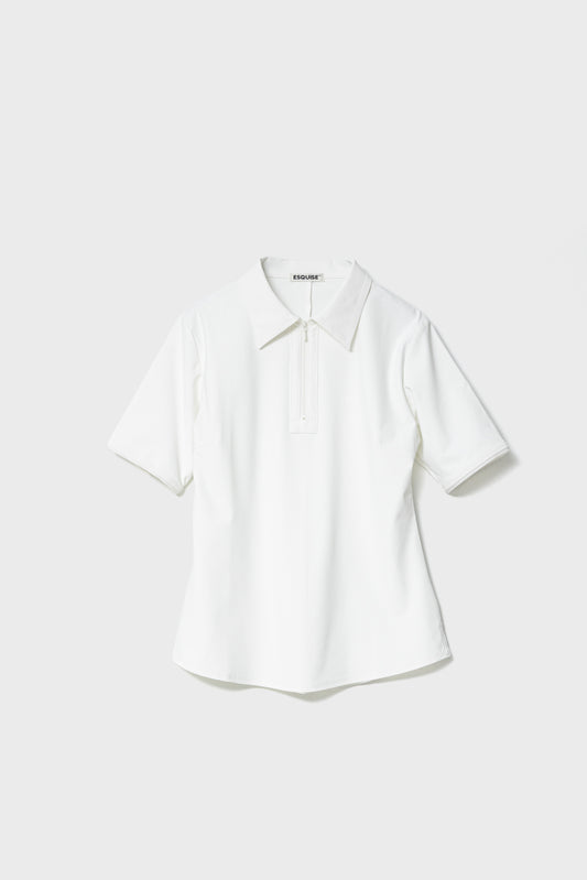 MODERN ZIP POLO - White