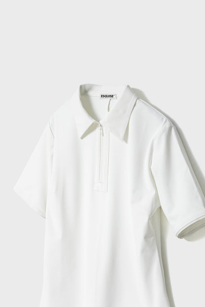 MODERN ZIP POLO - White