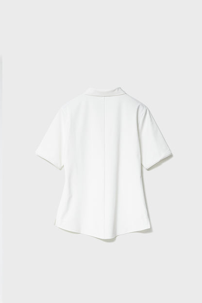 MODERN ZIP POLO - White