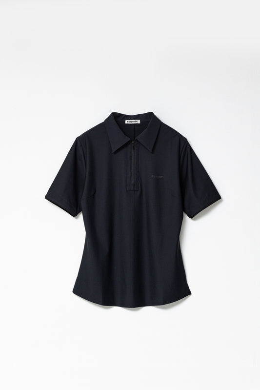 MODERN ZIP POLO - Black