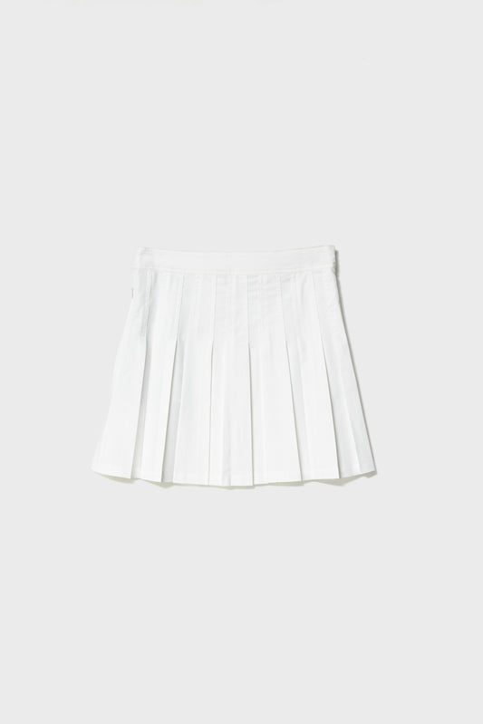 FLOWING PLEATS SKIRT - White